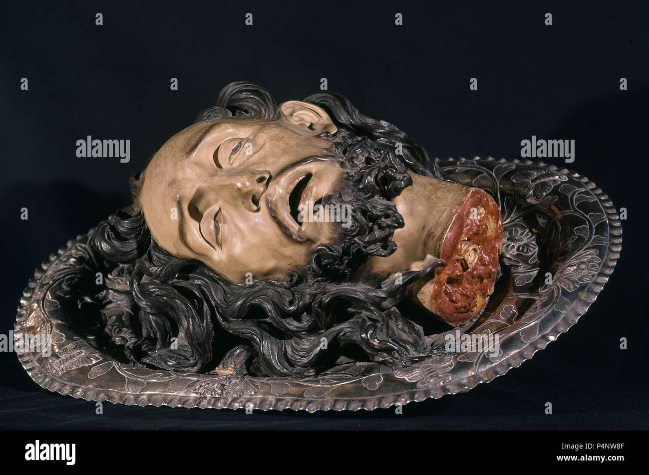 CABEZA DE SAN JUAN BAUTISTA - SIGLO XVIII - BARROCO ESPAÑOL. Autore: Torcuato Ruiz del Peral (1708-1773). Posizione: CATEDRAL-MUSEO DIOCESANO, Granada, Spagna. Foto Stock