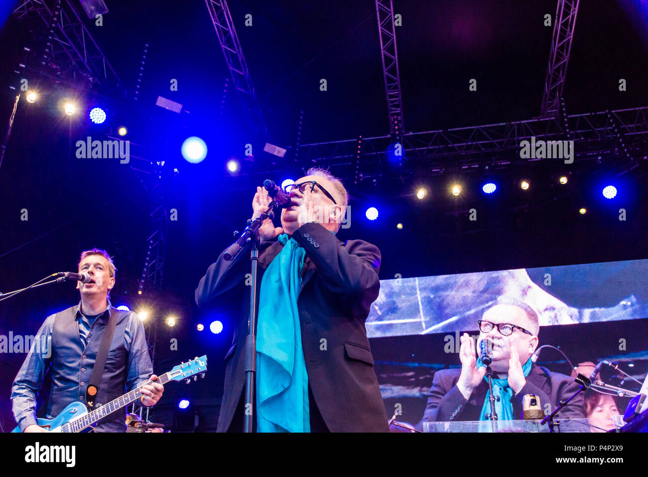 Kiel, Germania. Il 22 giugno, 2018. Rock incontra il Classic Open Air 2018 Con Caroline comune e Heinz Rudolf Kunze durante la Kieler Woche 2018 © Björn Deutschmann/Alamy Live News Foto Stock