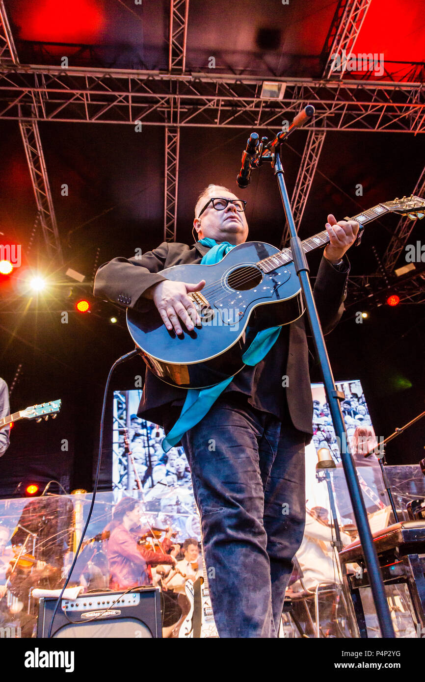Kiel, Germania. Il 22 giugno, 2018. Rock incontra il Classic Open Air 2018 Con Caroline comune e Heinz Rudolf Kunze durante la Kieler Woche 2018 © Björn Deutschmann/Alamy Live News Foto Stock