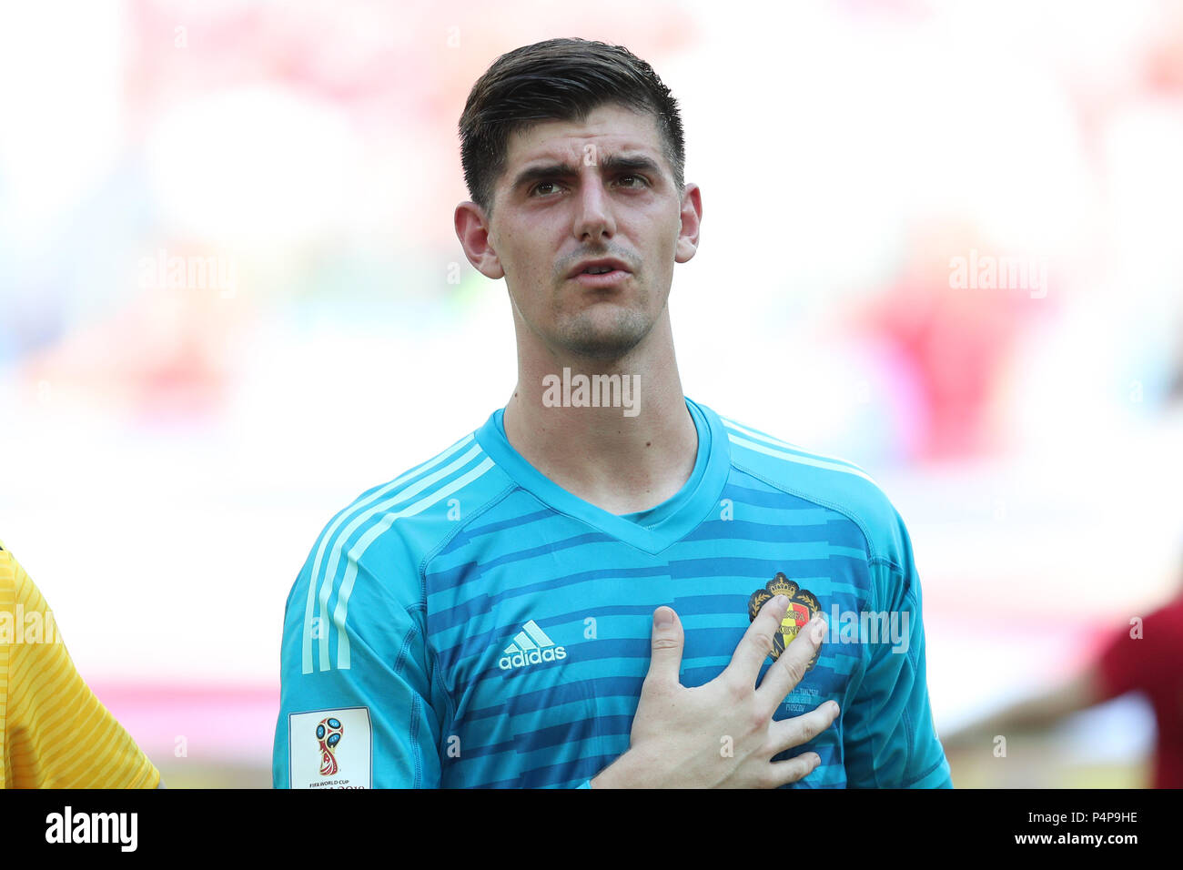 Thibaut Courtois Belgio Belgio V TUNISIA, 2018 FIFA WORLD CUP RUSSIA 23 giugno 2018 GBC8582 Belgio v Tunisia 2018 FIFA World Cup Russia Spartak Stadium Group G rigorosamente solo uso editoriale. Se il giocatore/i giocatori raffigurata in questa immagine è/sono la riproduzione per un Club Inglese o l'Inghilterra per la squadra nazionale. Quindi questa immagine può essere utilizzata solo per scopi editoriali. Uso non commerciale. I seguenti usi sono anche limitato anche se in un contesto editoriale: Utilizzare in combinazione con, o parte della, qualsiasi non autorizzato di audio, video, dati, calendari, club/campionato loghi, scommesse, giochi o qualsiasi ' Foto Stock