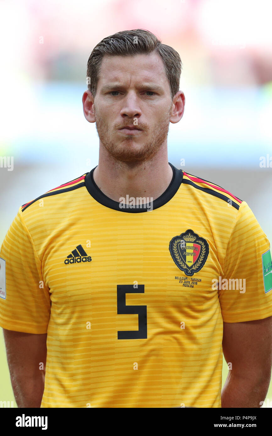 Jan Vertonghen Belgio Belgio V TUNISIA, 2018 FIFA WORLD CUP RUSSIA 23 giugno 2018 GBC8587 Belgio v Tunisia 2018 FIFA World Cup Russia Spartak Stadium Group G rigorosamente solo uso editoriale. Se il giocatore/i giocatori raffigurata in questa immagine è/sono la riproduzione per un Club Inglese o l'Inghilterra per la squadra nazionale. Quindi questa immagine può essere utilizzata solo per scopi editoriali. Uso non commerciale. I seguenti usi sono anche limitato anche se in un contesto editoriale: Utilizzare in combinazione con, o parte della, qualsiasi non autorizzato di audio, video, dati, calendari, club/campionato loghi, scommesse, giochi o qualsiasi "li Foto Stock