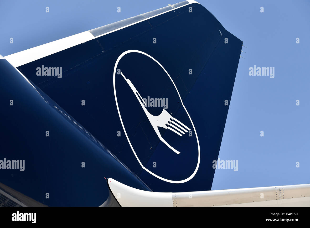 Lufthansa, nuova livrea, Airbus A350, 900, A350-900, sul lato di coda, ascensore, timone, fin, parafango Foto Stock