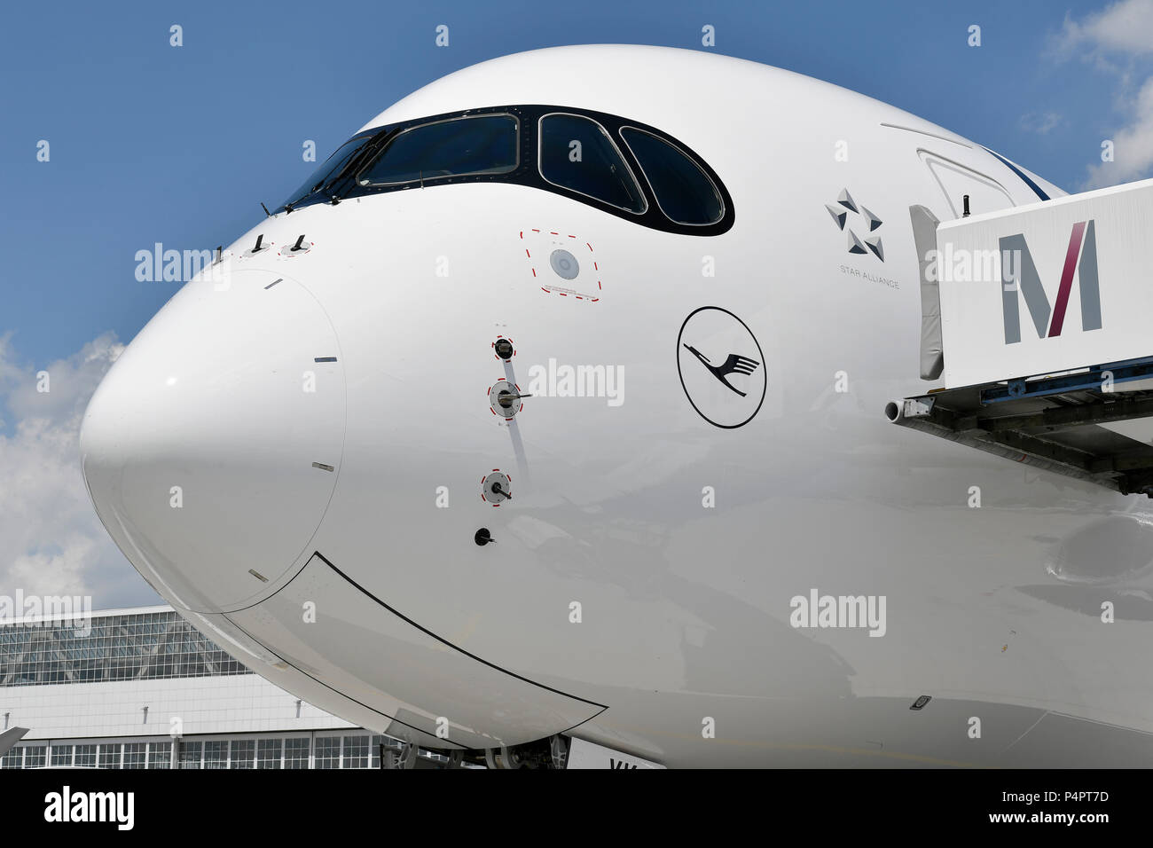 Lufthansa, nuova livrea, Airbus A350, 900, A350-900, pozzetto, pannello, Interruttore, monitor, display, Foto Stock