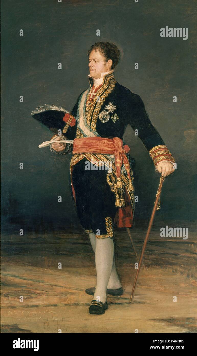"José Miguel de Carvajal-Vargas, secondo duca di San Carlos", 1815, olio su tela, 280 x 125 cm. Autore: Francisco de Goya (1746-1828). Posizione: Museo delle Belle Arti, Saragozza, Saragozza Saragozza, Spagna. Foto Stock