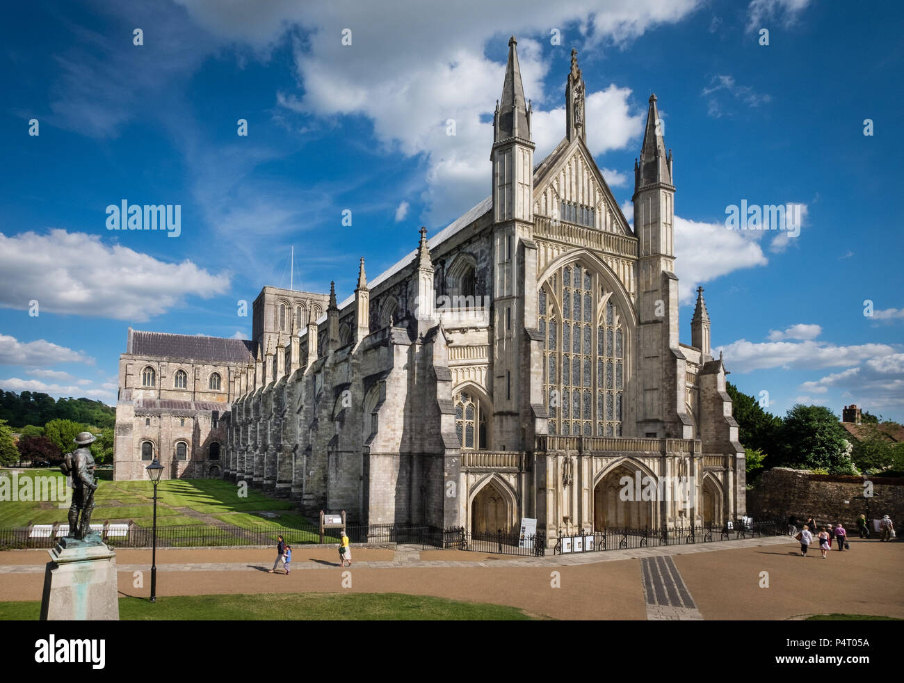 La Cattedrale di Winchester, in Winchester, Hampshire, Regno Unito Foto Stock