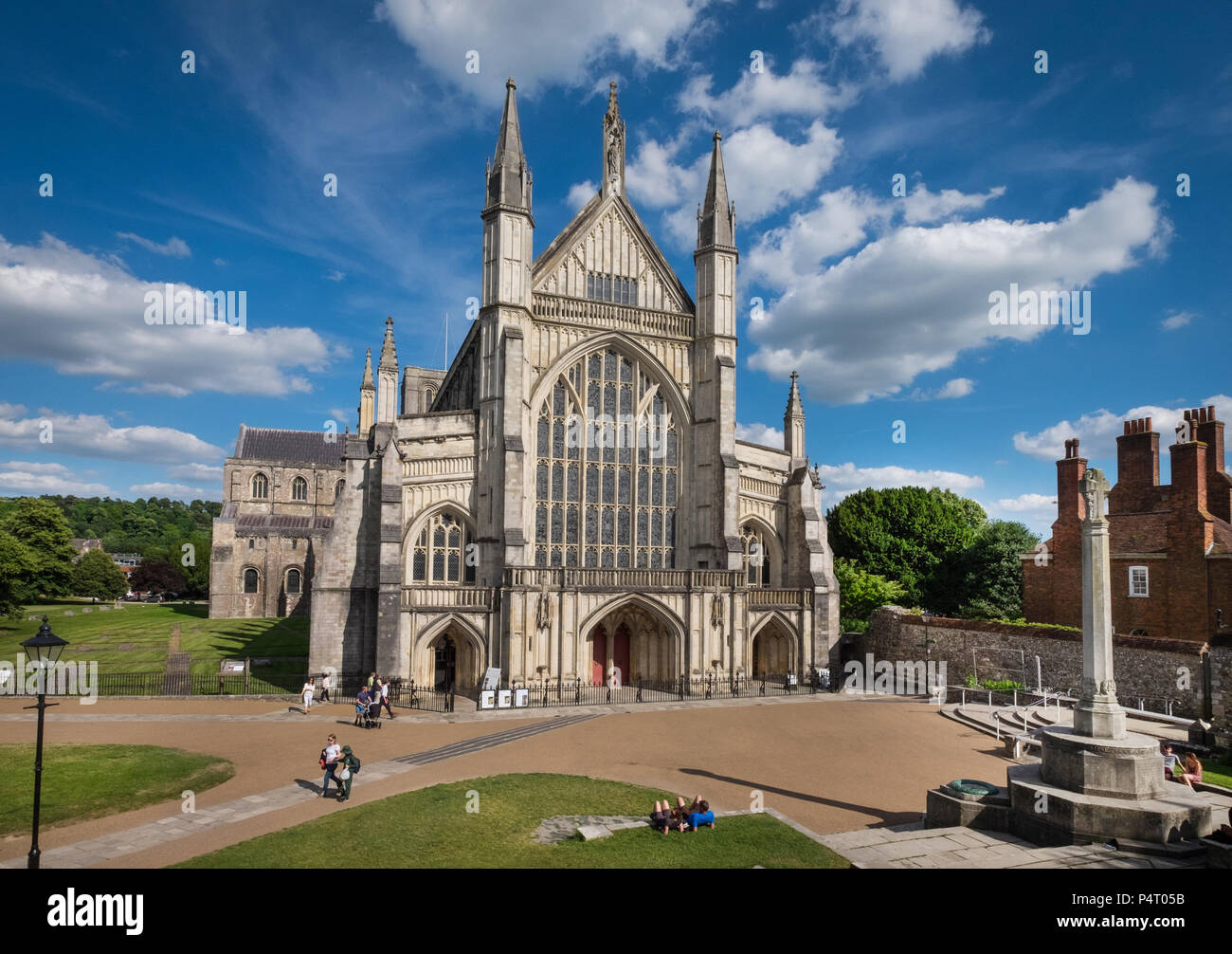 La Cattedrale di Winchester, in Winchester, Hampshire, Regno Unito Foto Stock