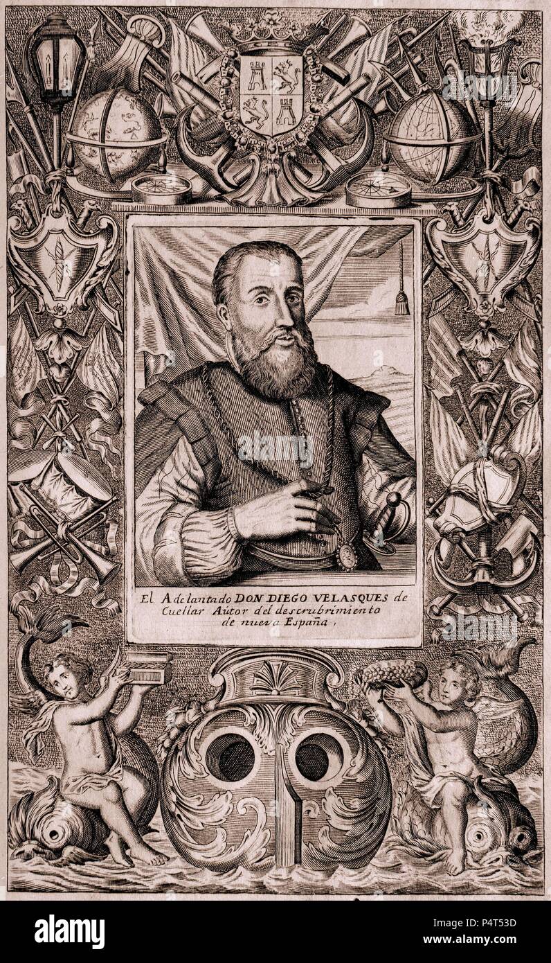 DIEGO VELASQUEZ DE CUELLAR DESCUBRIDOR de Nueva España. Foto Stock