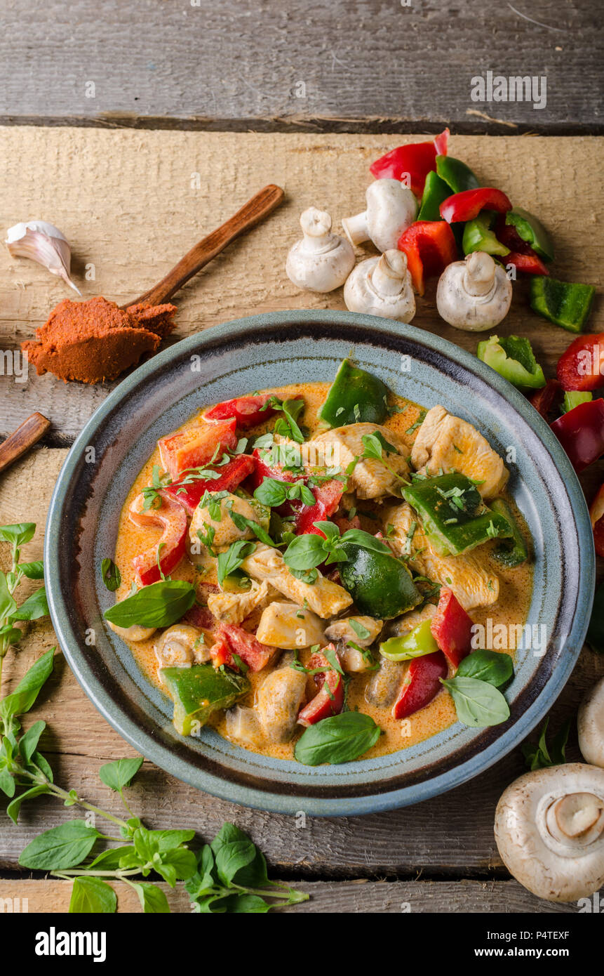 Pollo e curry vegetale cibo fresco, cibo fotografia Foto Stock