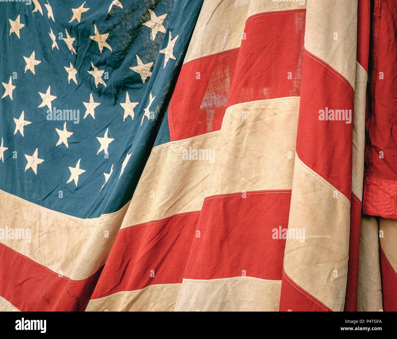 Stati Uniti bandiera mostrata come trama e ombre Foto Stock