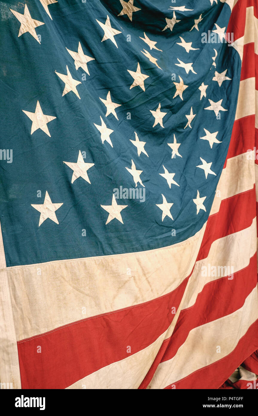 Stati Uniti bandiera mostrata come trama e ombre Foto Stock