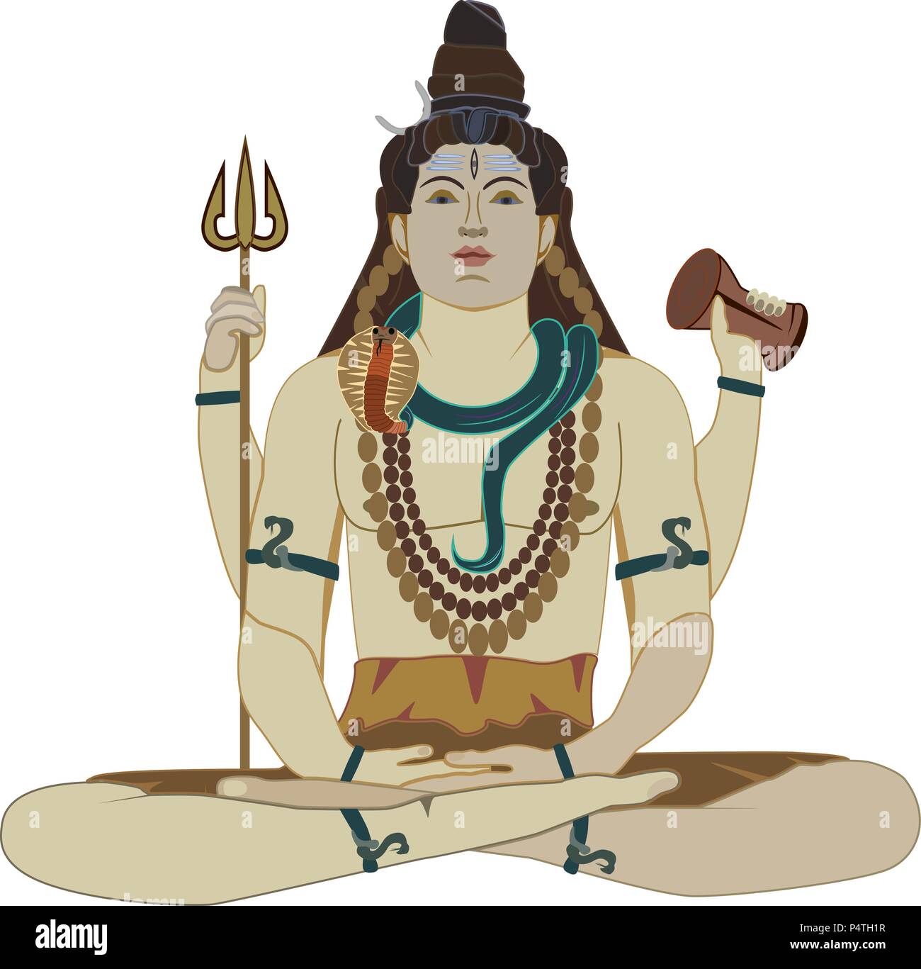 Dio indù Shiva piatta illustrazione vettoriale Illustrazione Vettoriale