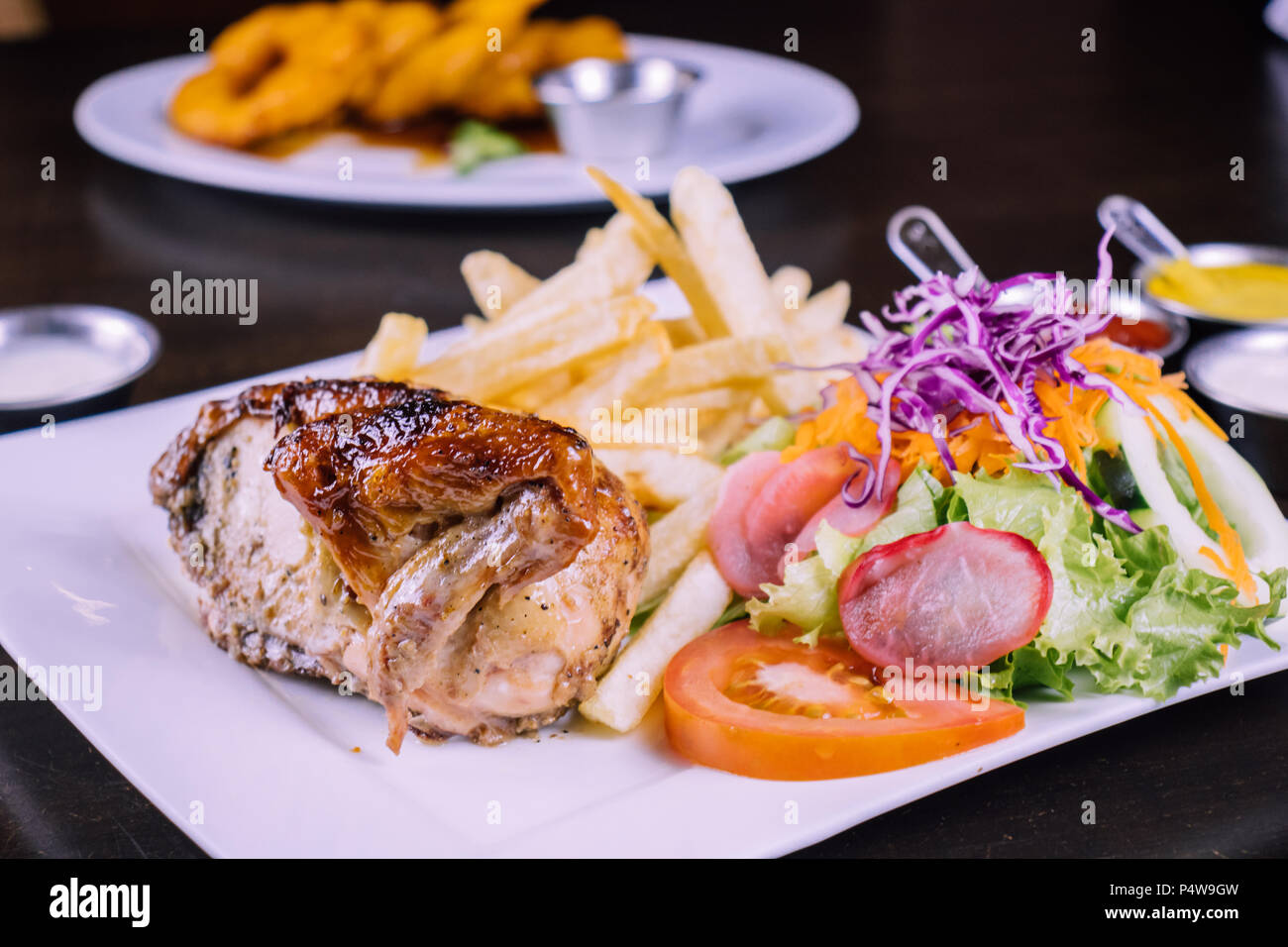 Cibo peruviano: Pollo a la brasa Foto Stock