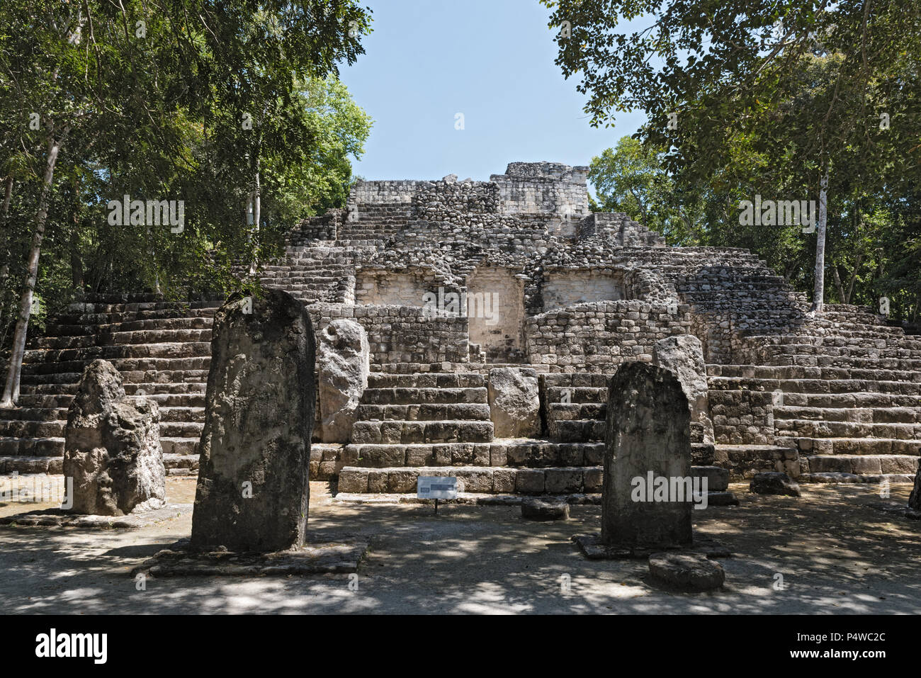 Le rovine della città maya di Calakmul, Campeche, Messico Foto Stock