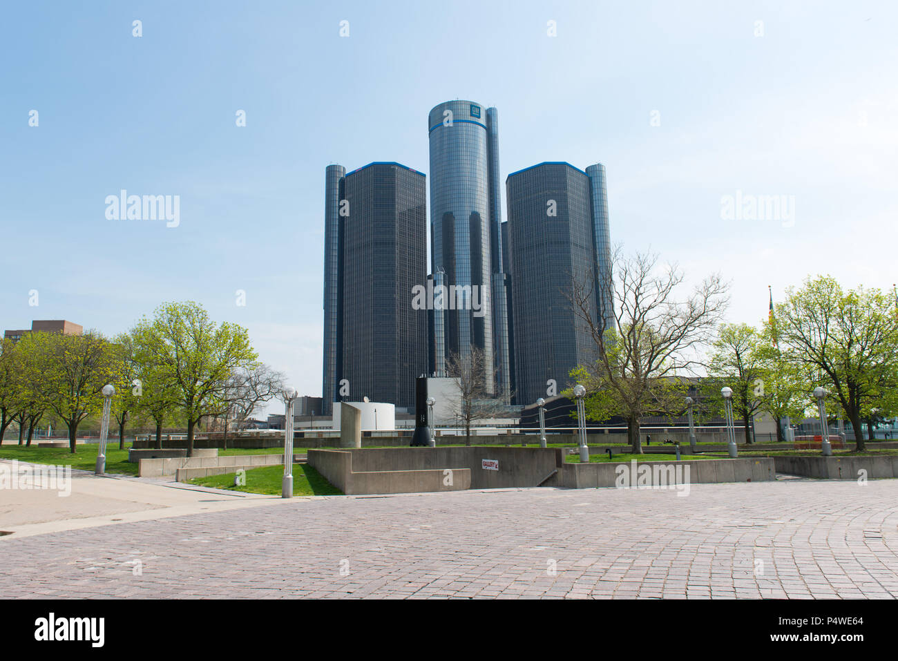 GM Renaissance Center, rencen in Detroit Michigan STATI UNITI Foto Stock
