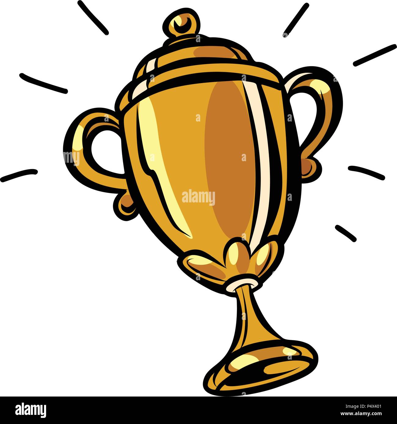 Campione del Gold Cup isolare su sfondo bianco Illustrazione Vettoriale
