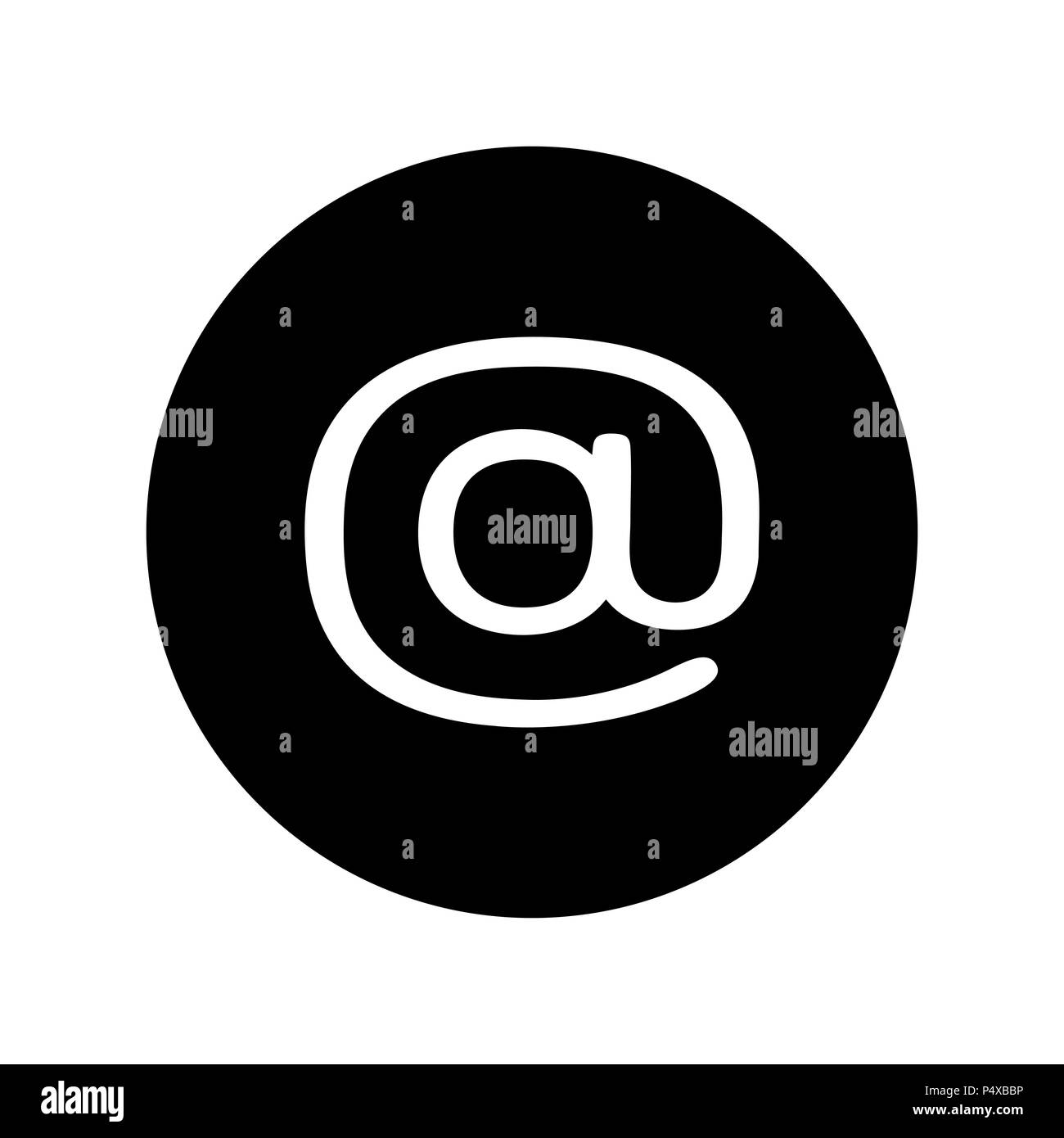 L'icona Posta elettronica nel cerchio nero. E-mail simbolo Illustrazione Vettoriale