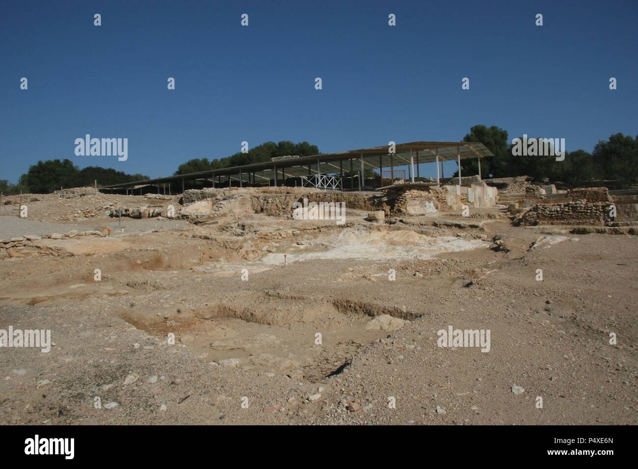 Villa romana "Els Munts', la residenza di un alto funzionario della somministrazione di Tarraco. Ii secolo D.C. Rovine. Tarragona. La Catalogna. Spagna. Foto Stock