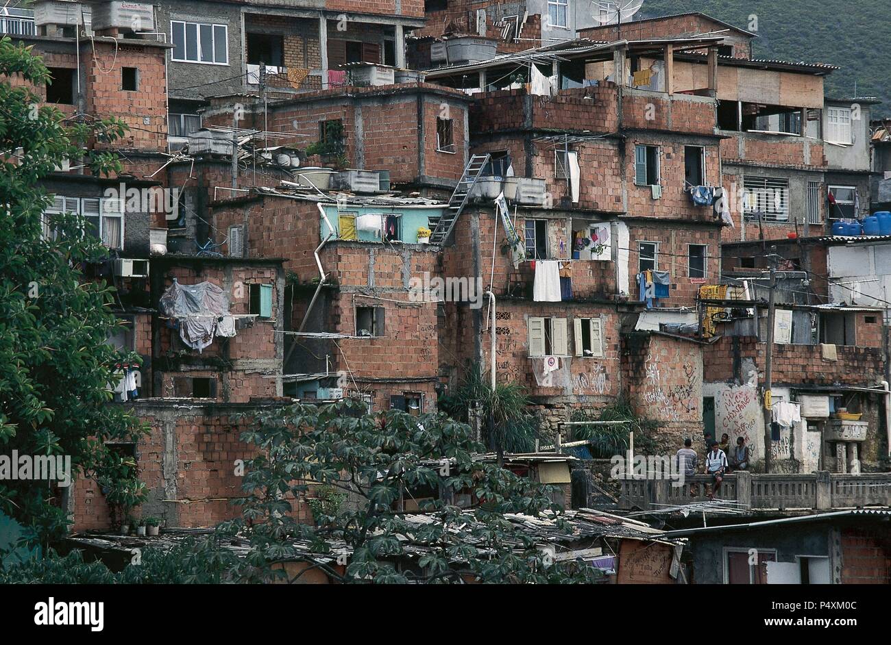 Favelas próximas a Copacabana. Rio de Janeiro. Brasil. Foto Stock