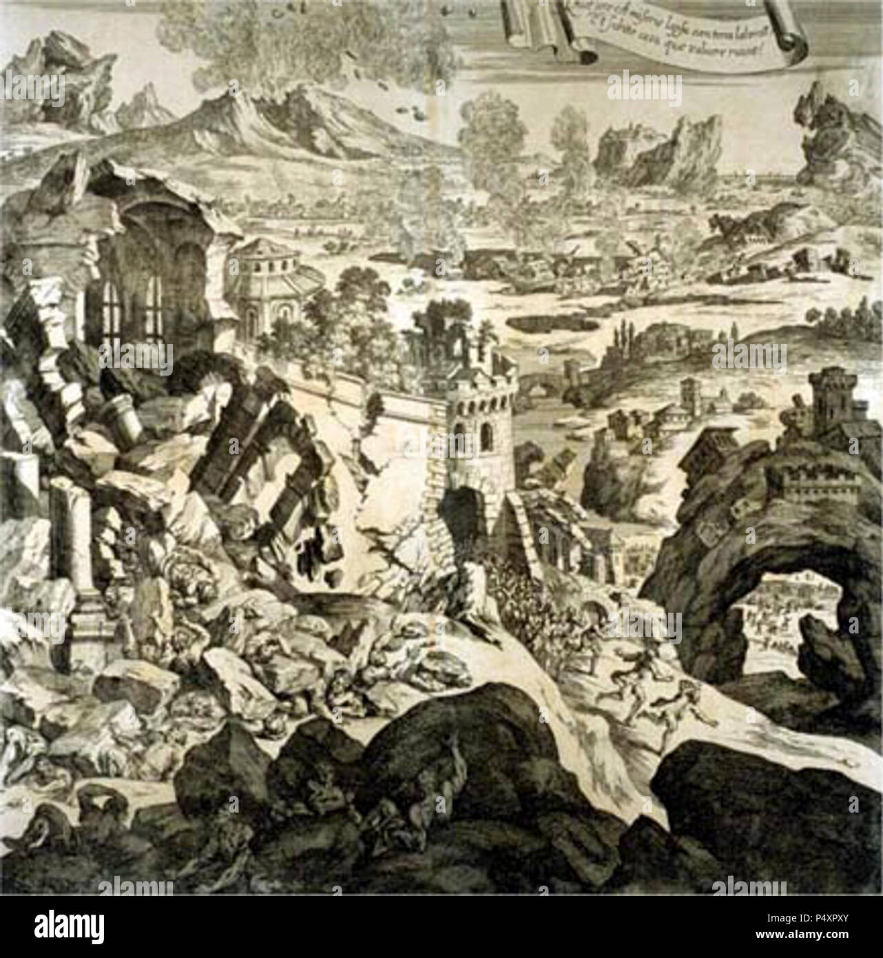 1693 Sicilia terremoto. Foto Stock