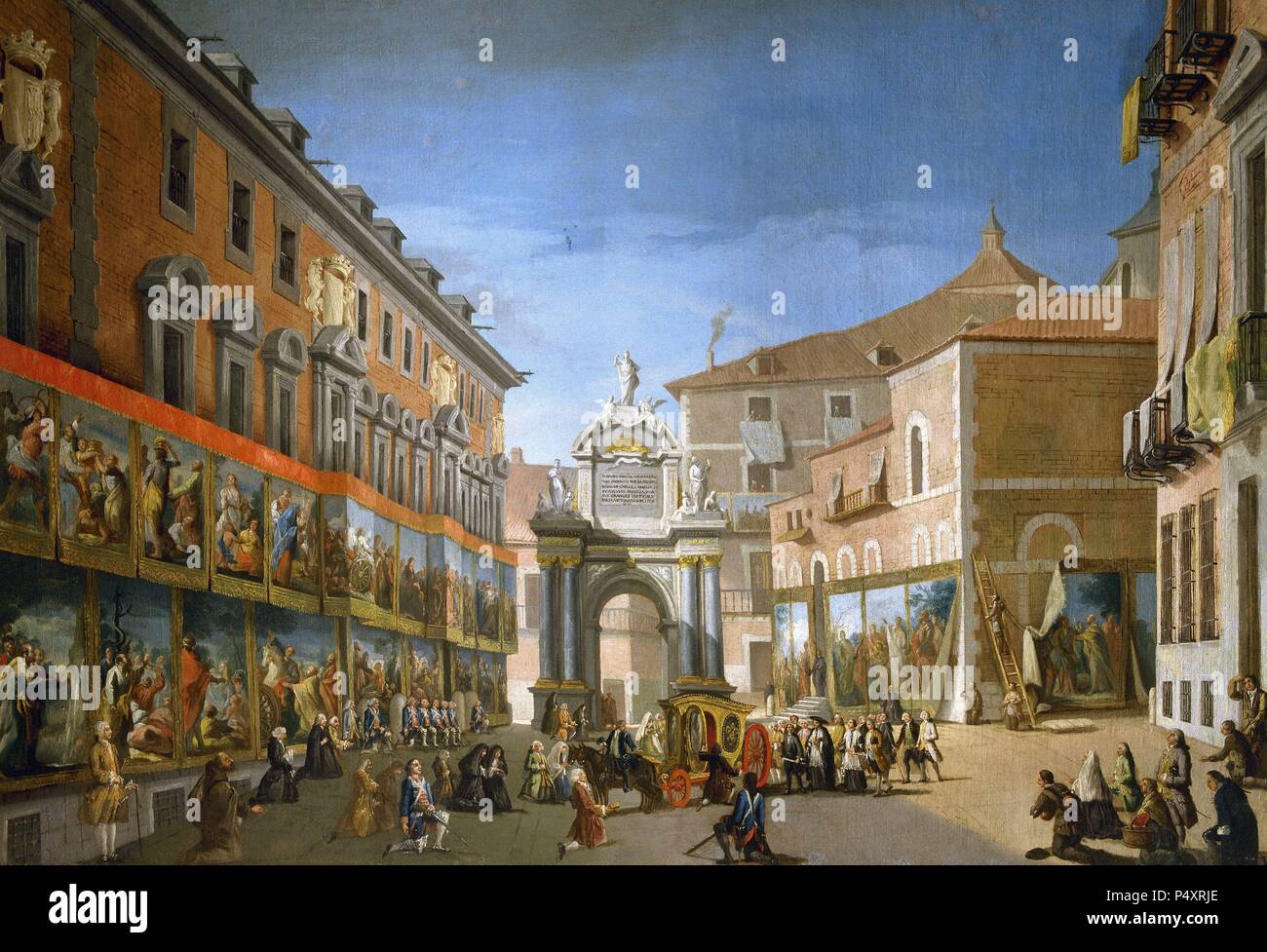 Arco Trionfale di Santa Maria in via principale da Lorenzo de Quiros. Il XVIII secolo. Museo municipale. Madrid. Spagna. Foto Stock