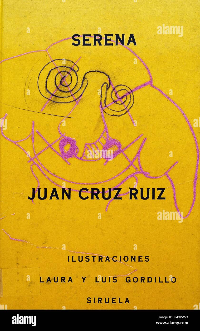 CRUZ RUIZ, Juan (n. Puerto de la Cruz Tenerife. 1948). Escritor español. PORTADA de la obra "Serena" (1993) . Foto Stock