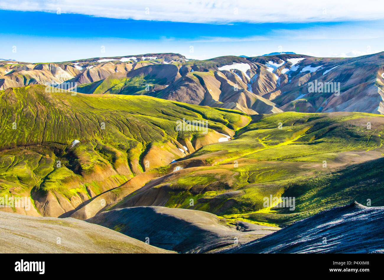 Landmannalaugar - un paesaggio fantastico in Islanda Foto Stock