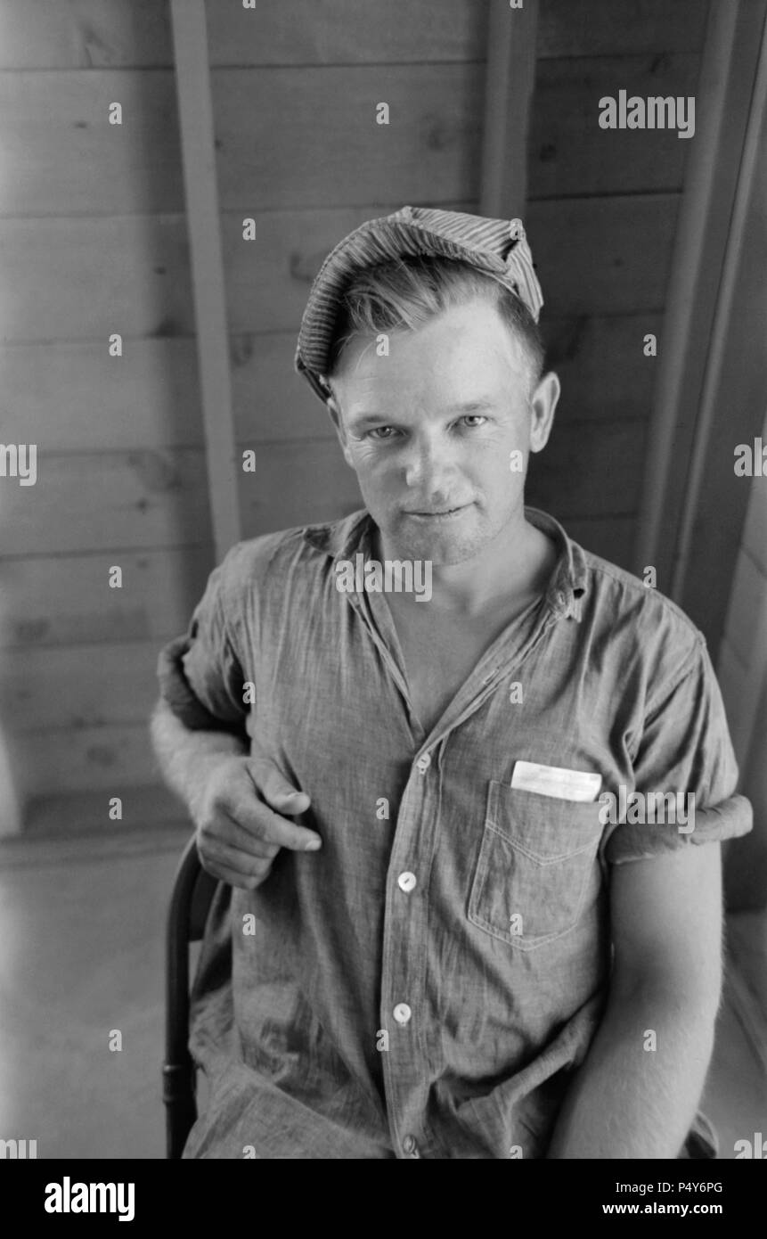 Lavoratore migratori, Agua fria migratori Camp del lavoro, Arizona, Stati Uniti d'America, Russell Lee, Farm Security Administration, Marzo 1940 Foto Stock