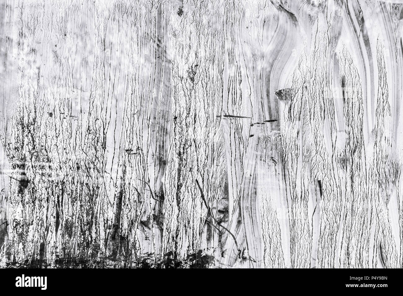 Abstract dipinta a mano discolpare superficie di vetro di serre riscaldate di windows Foto Stock
