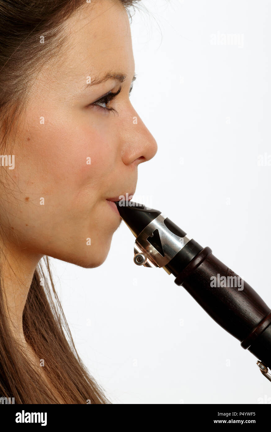 Close up dettaglio di clarinetto boccaglio e imboccatura Foto stock - Alamy
