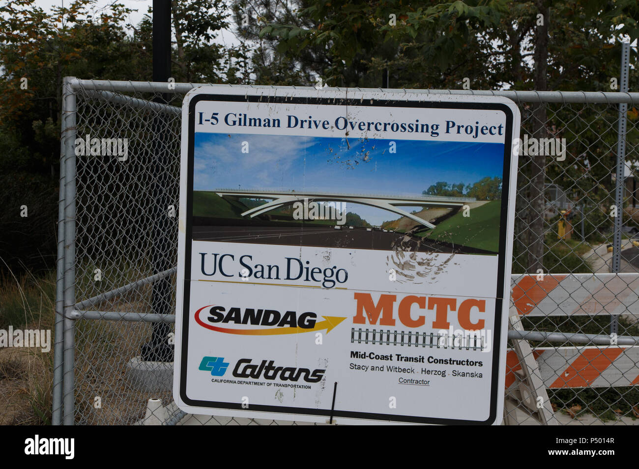 Il carrello Mid-Coast estensione in costruzione a San Diego, California università del centro città e regione UCSD. Giugno 23, 2018. Foto Stock