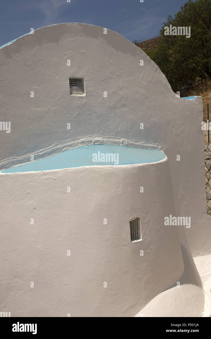 Bella, piccola chiesa in Emporios, Kalymnos, Grecia Foto Stock