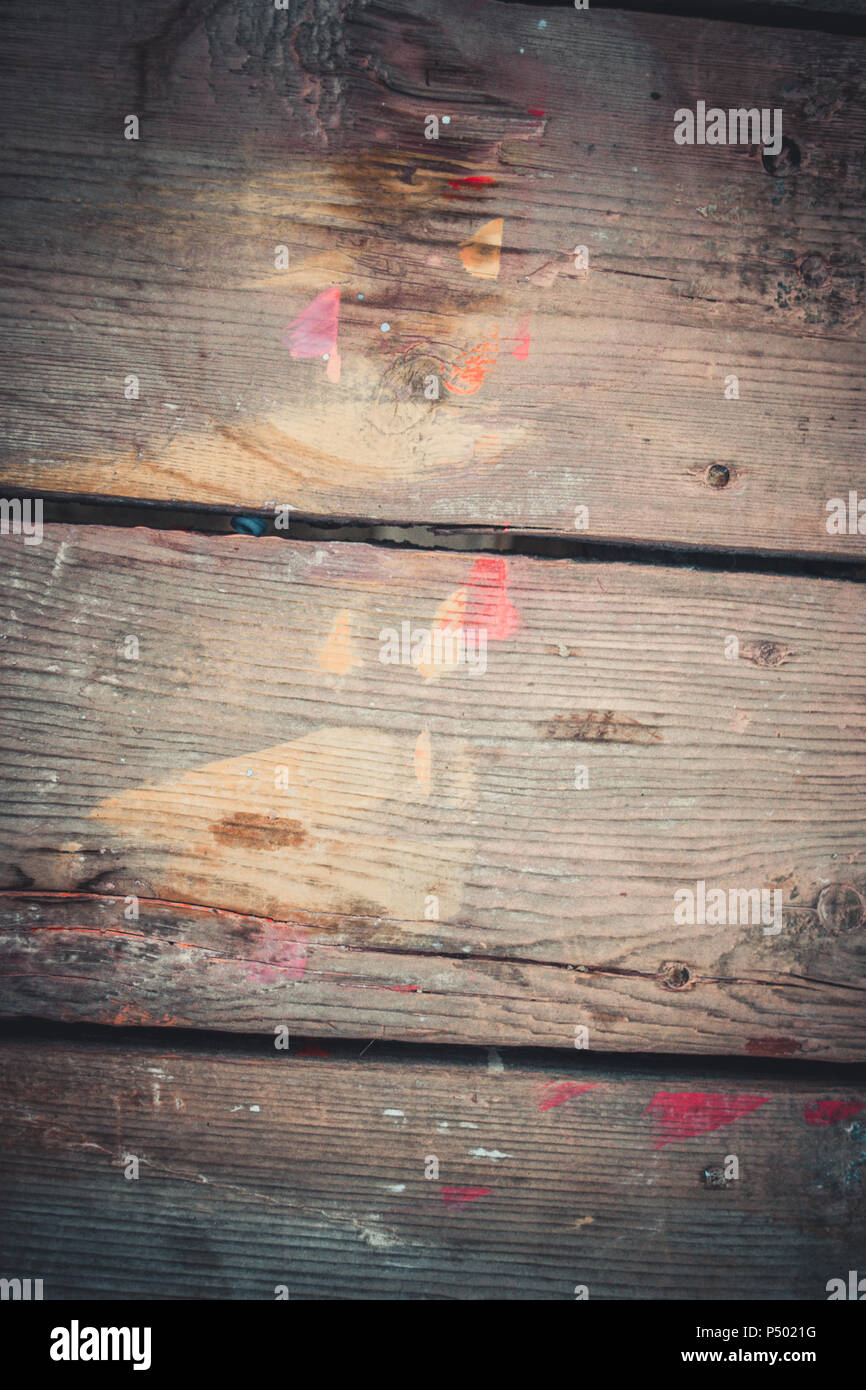 Abstract Sfondo legno con striature di colore del filtro di vernice Foto Stock