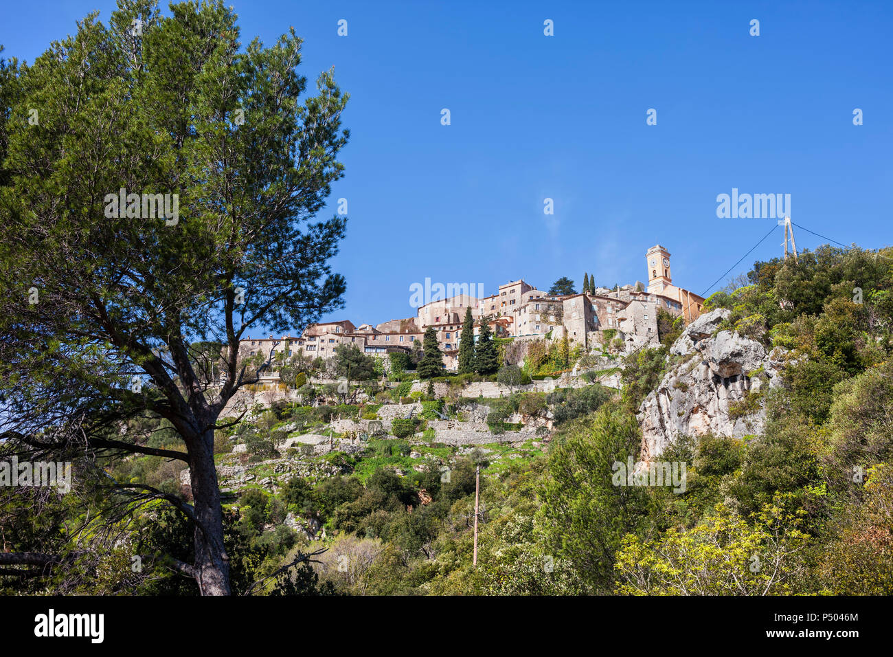 Francia, Alpes Maritimes Costa Azzurra, Cote d'Azur, Eze, borgo medievale Foto Stock