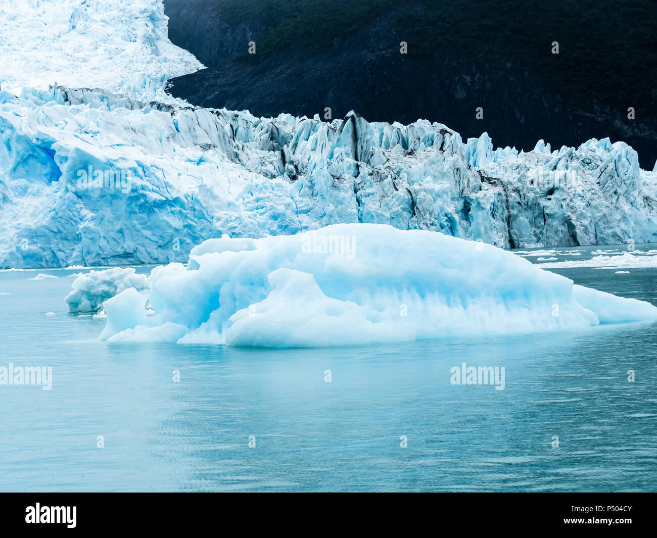 Argentina, Patagonia, El Calafate, Puerto Bandera, Lago Argentino, Parque Nacional Los Glaciares, Estancia Cristina, ghiacciaio Spegazzini, iceberg Foto Stock