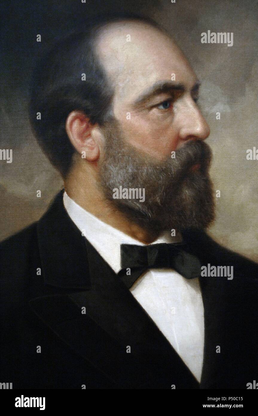 James Abram Garfield (1831-1881). Uomo politico americano. Ventesimo Presidente degli Stati Uniti (1881). Ritratto (1881) da Ole Peter Hansen divertendo (1823-1906). National Portrait Gallery. Washington D.C. Stati Uniti. Foto Stock