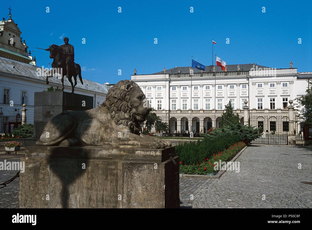 Il palazzo presidenziale. Situato nel Palazzo Radziwill. Varsavia. La Polonia. Foto Stock