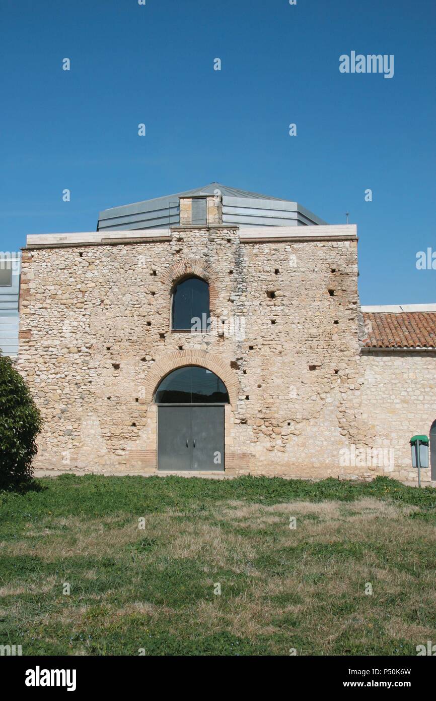 Arte romana. Arte paleocristiana Mausoleo di Centcelles. Esterno. Borgo romano. Constanti. Provincia di Tarragona. La Catalogna. Spagna. L'Europa. Foto Stock