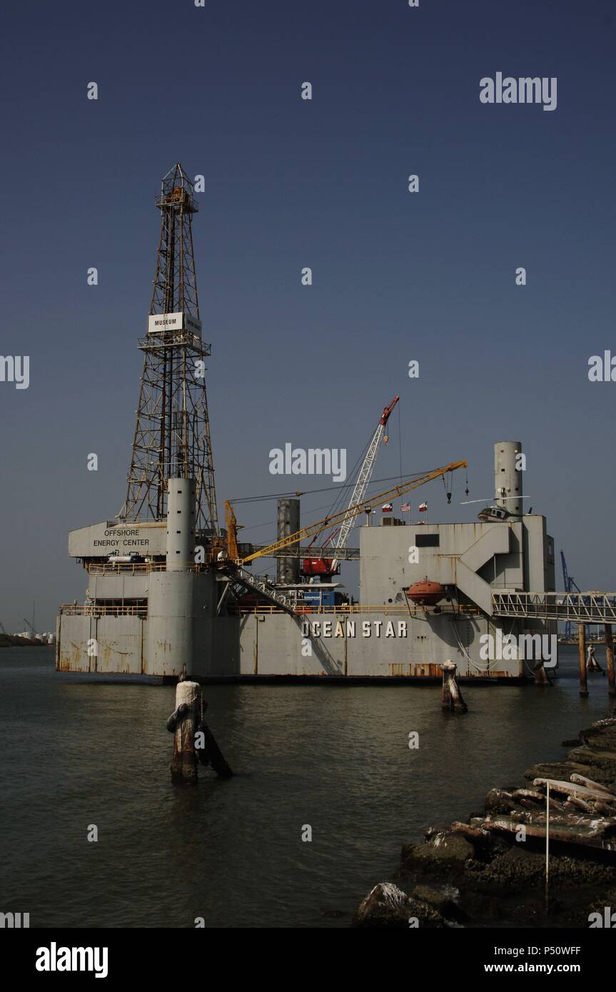 "OCEAN STAR di perforazione offshore rig e museo". Museo sobre la explotación petrolífera. Isla de Galveston. Estado de Texas. Estados Unidos. Foto Stock