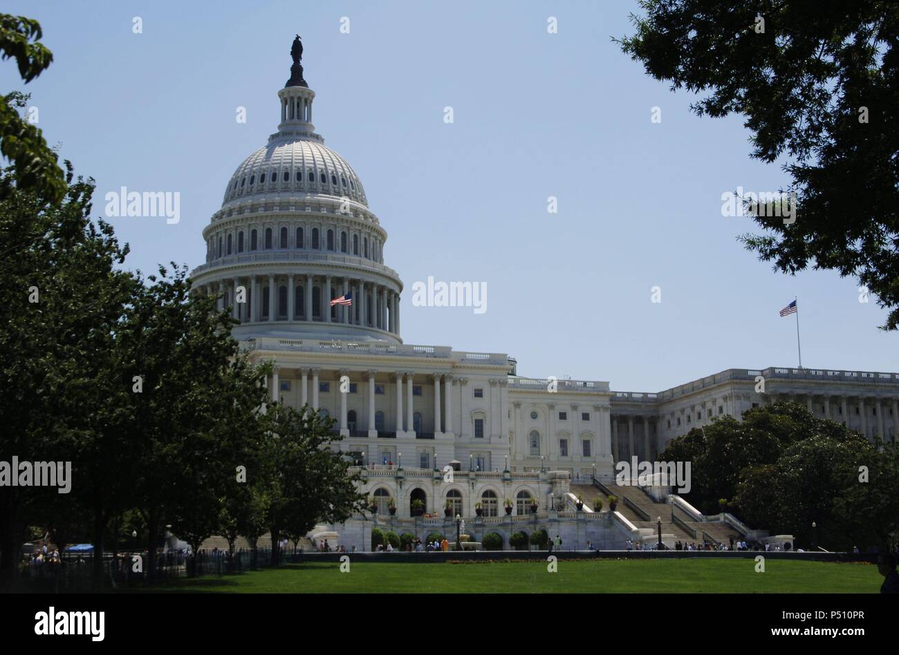 Stati Uniti. Washington D.C. United States Capitol. Costruito da William Thornton e proseguito da Charles Bulfinch e Benjamin Henry Latrobe. La cupola (1854-1865) è da Thomas U. Walte. Foto Stock