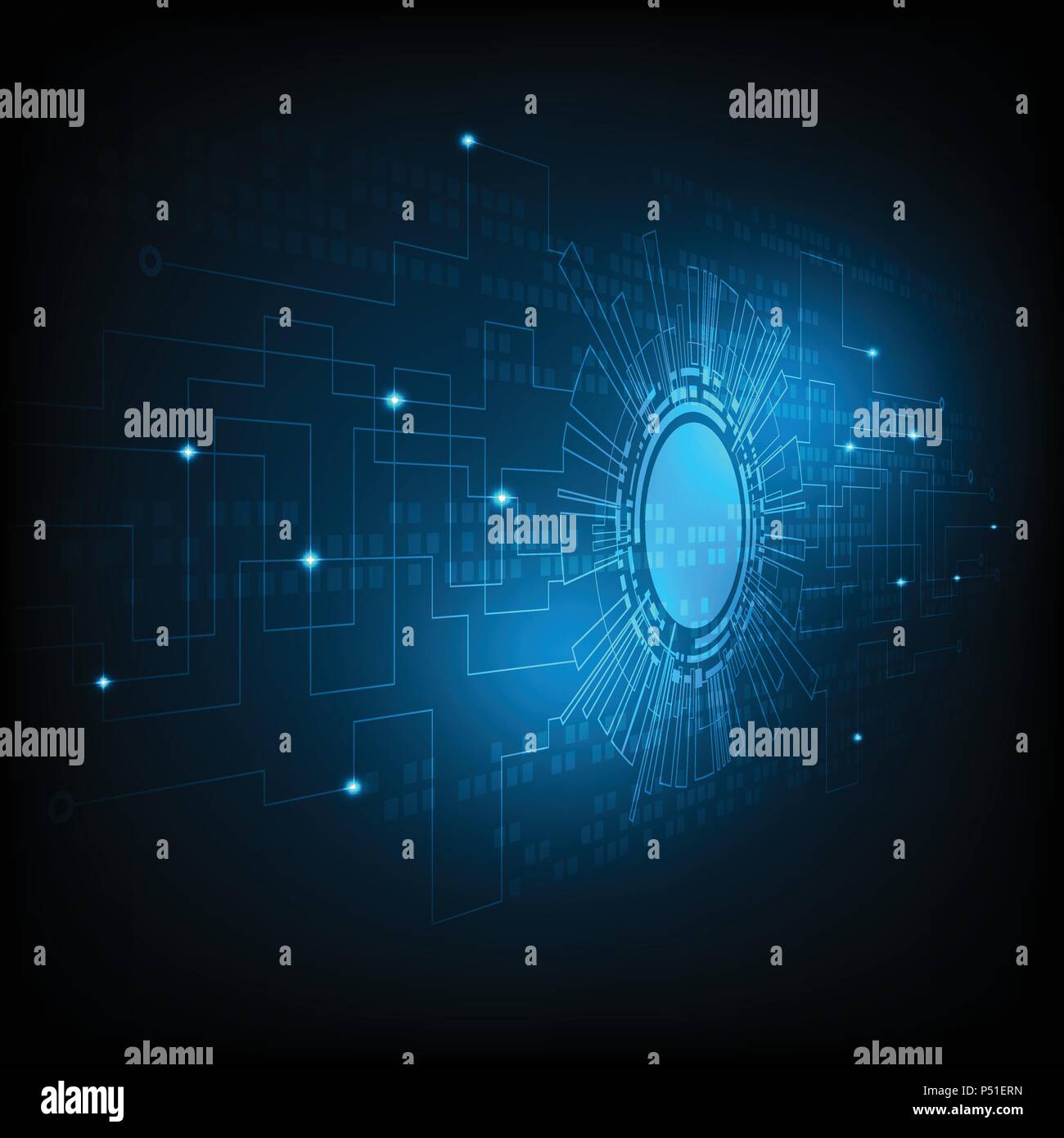 Vettore di circuito elettronico nel concetto di tecnologia. Illustrazione Vettoriale