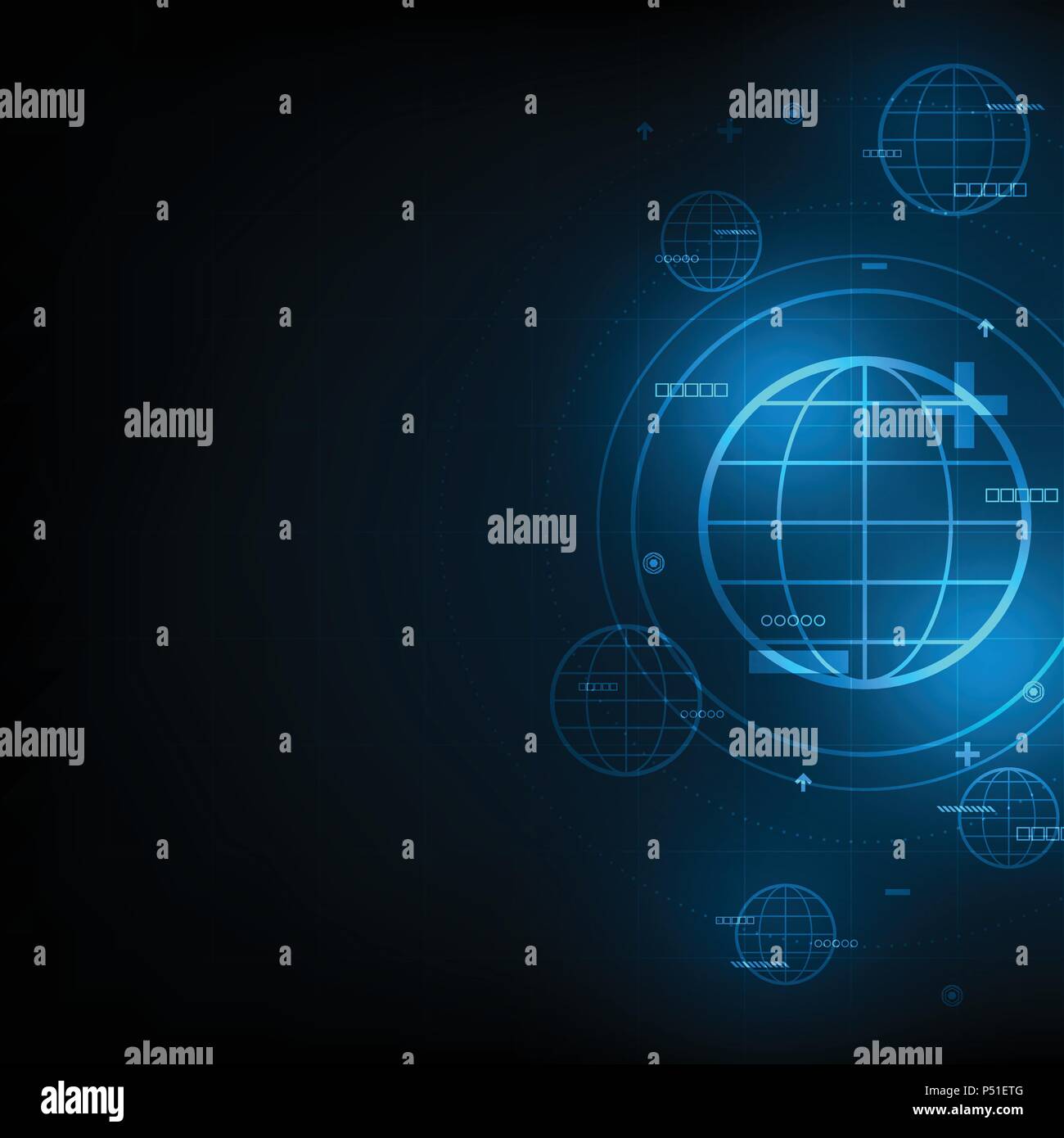 Vettore nel concetto di tecnologia di comunicazione che copre il mondo. Illustrazione Vettoriale