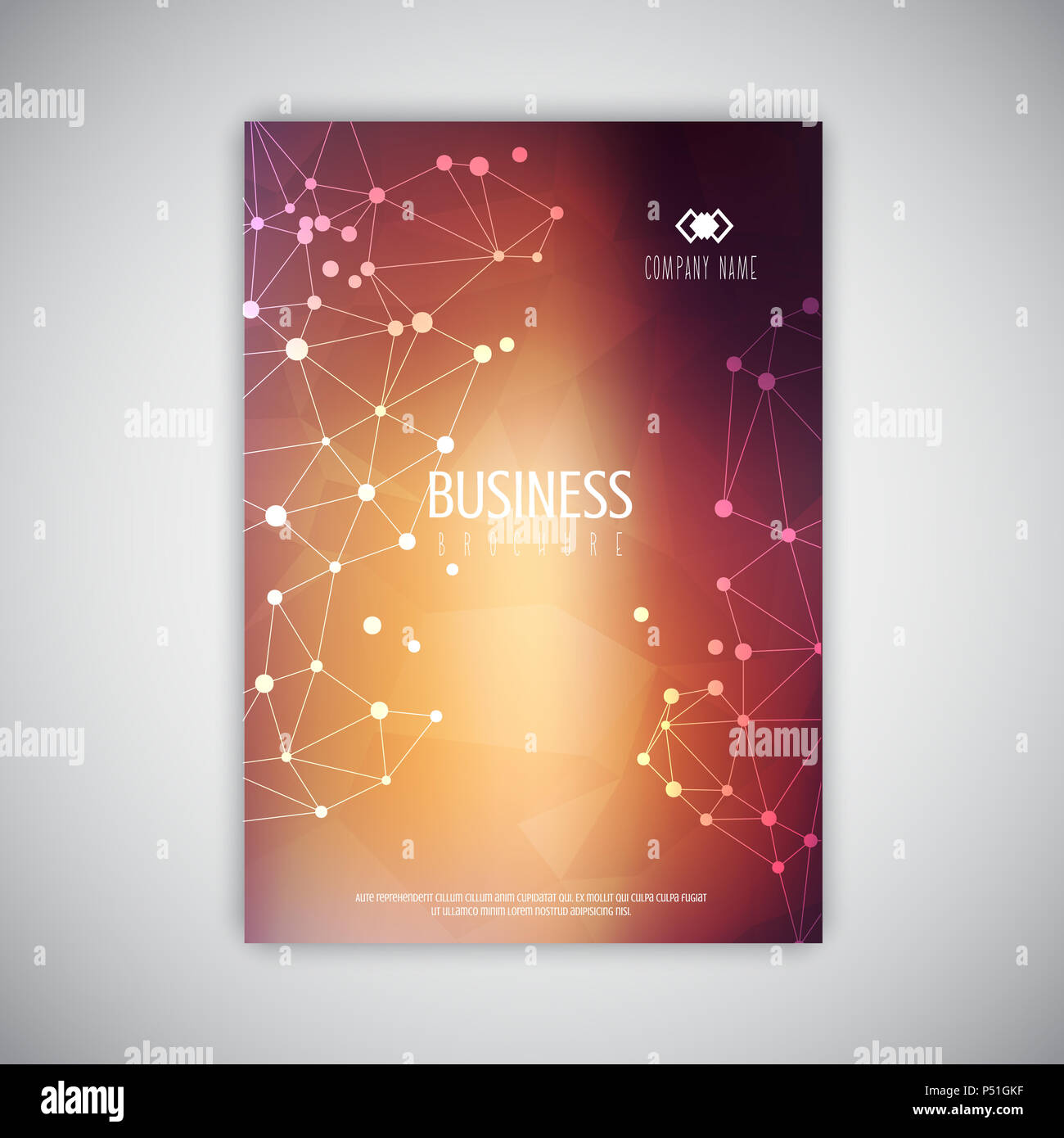 Brochure aziendale modello con bassa poli design Foto Stock