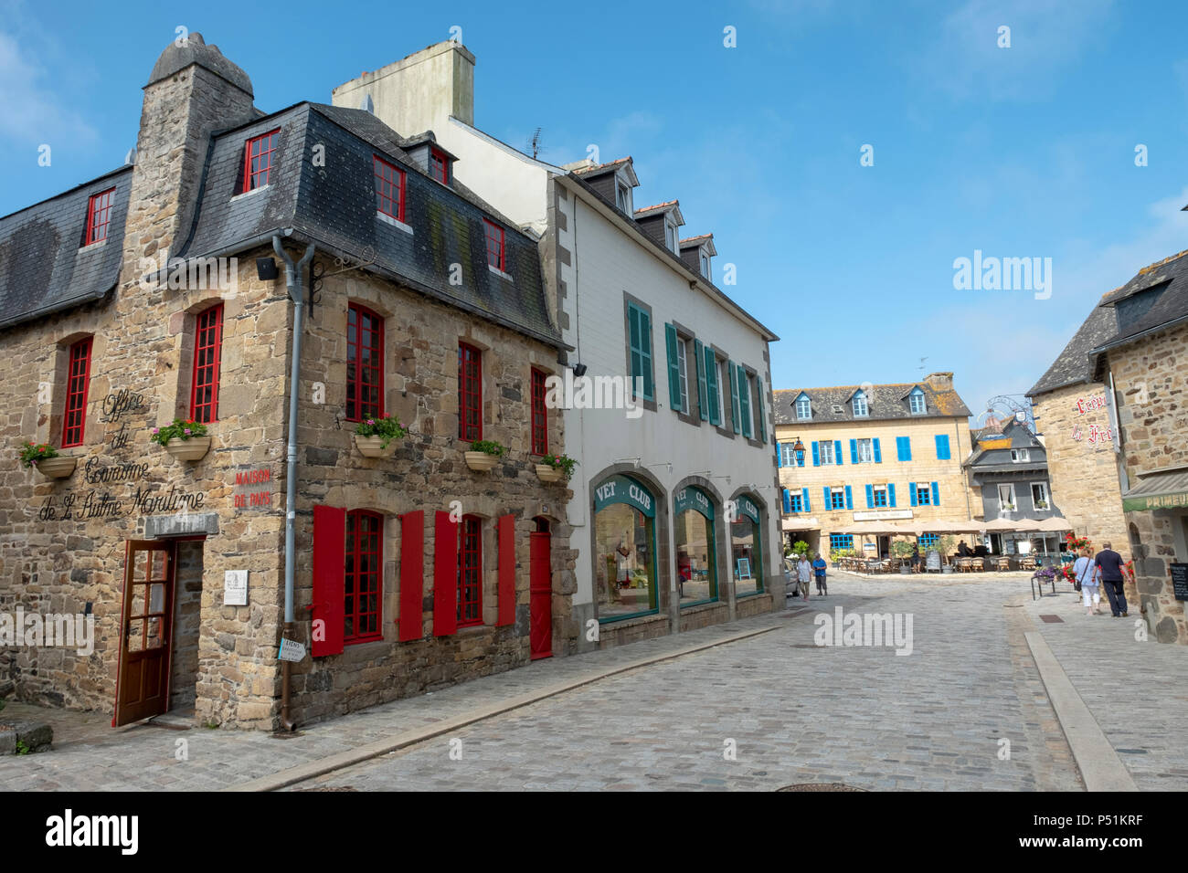 Le Faou centro città nel dipartimento di Finistère Bretagna nel nord-ovest della Francia Foto Stock