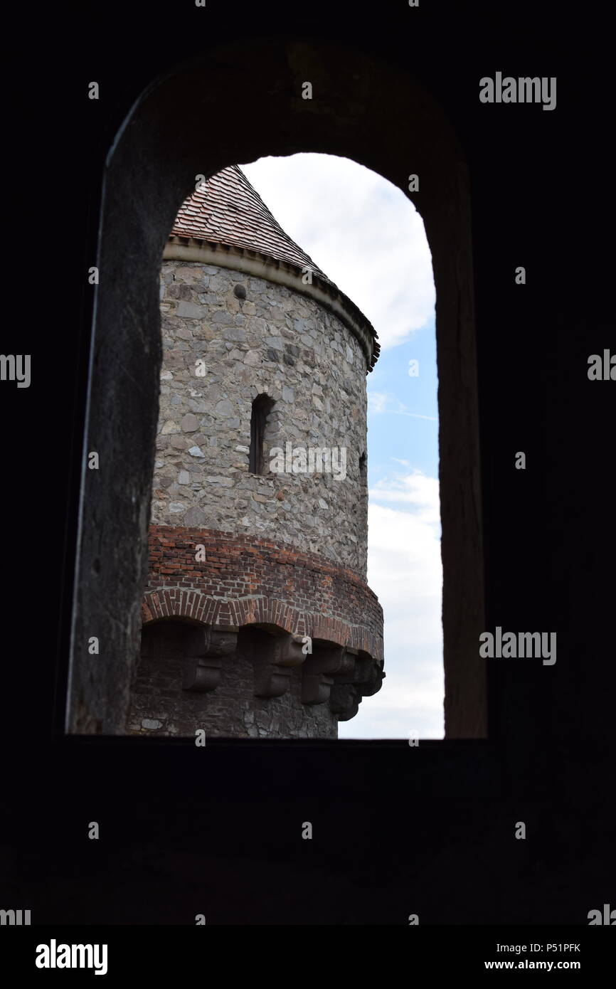 Il castello di Hunedoara Foto Stock