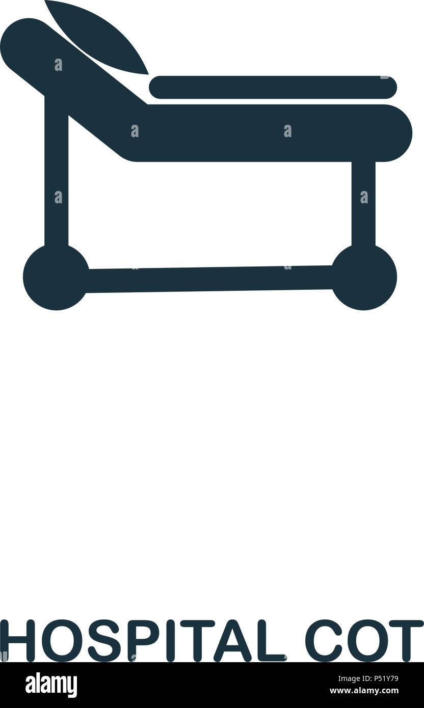 Lettino di ospedale icona. Linea di icona di stile design. UI. Illustrazione del lettino di ospedale icona. Pittogramma isolato su bianco. Pronto per l'uso nella progettazione web, applicazioni software, stampa. Illustrazione Vettoriale
