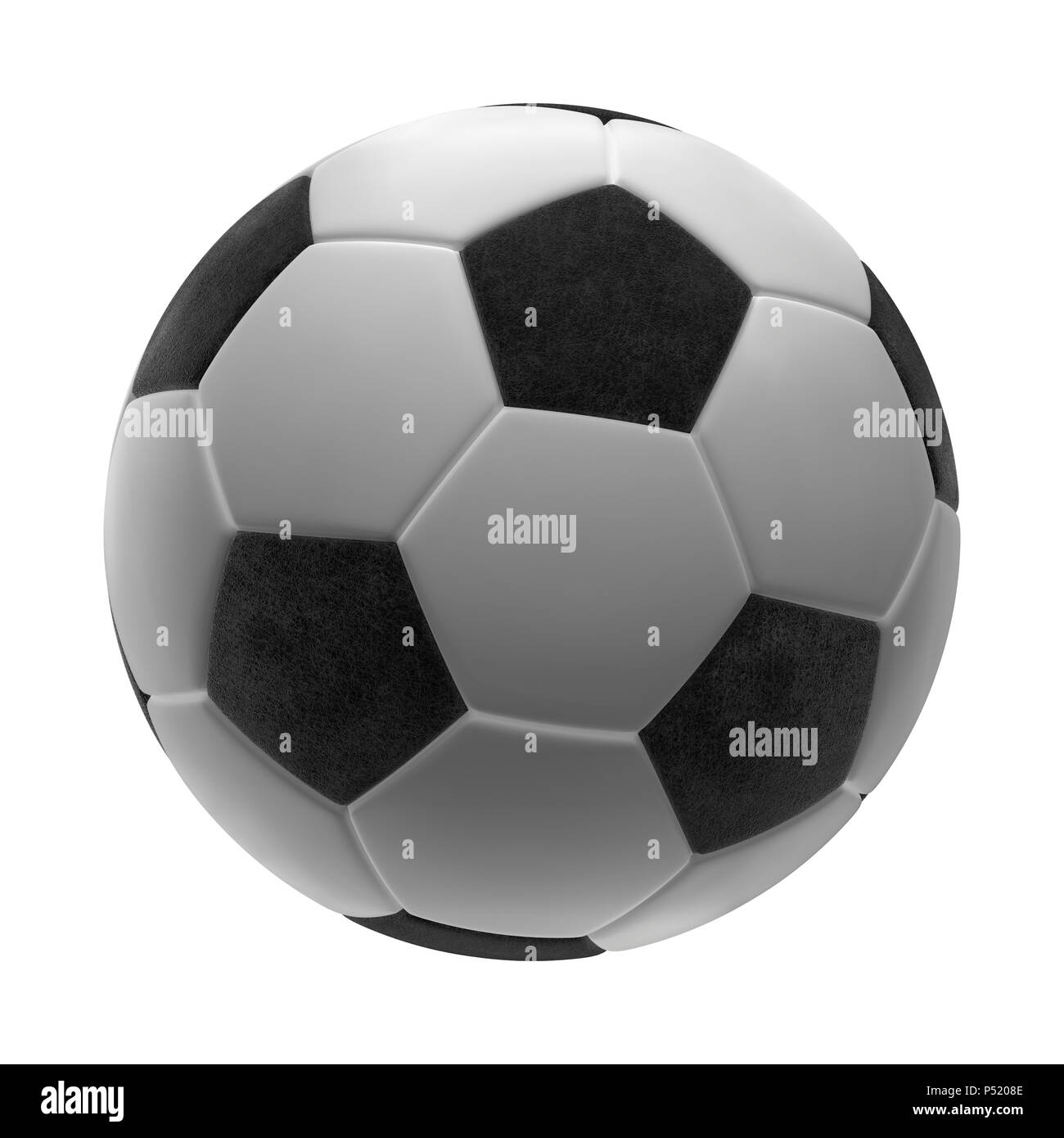 Pallone da calcio isolati su sfondo bianco 3d illustrazione Foto Stock