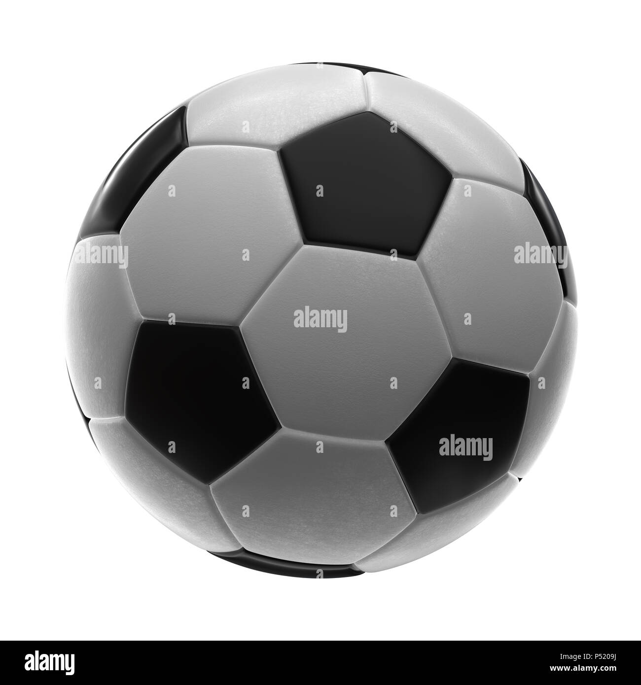 Pallone da calcio isolati su sfondo bianco 3d illustrazione Foto Stock