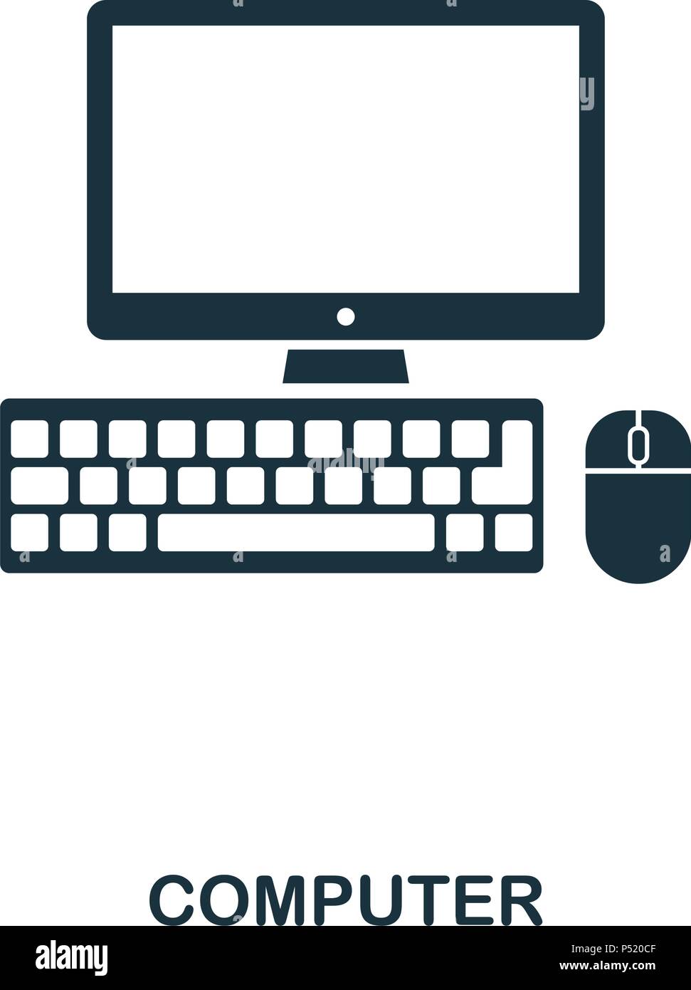 Icona DevicesComputer. Linea di icona di stile design. UI. Illustrazione dell'icona del computer. Pittogramma isolato su bianco. Pronto per l'uso nella progettazione web, applicazioni software, stampa. Illustrazione Vettoriale