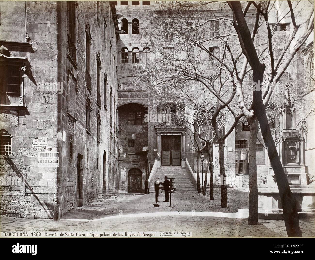 CONVENTO DE SANTA CLARA, ANTIGUO PALACIO DE LOS REYES DE ARAGON, Autor: J. LAURENT, numero DE FOTO: 1289. (ASF COLECCIÓN IMAGEN DE FOTOGRAFIAS, ANTIGUAS PRINCIPIOS S. XX). Foto Stock