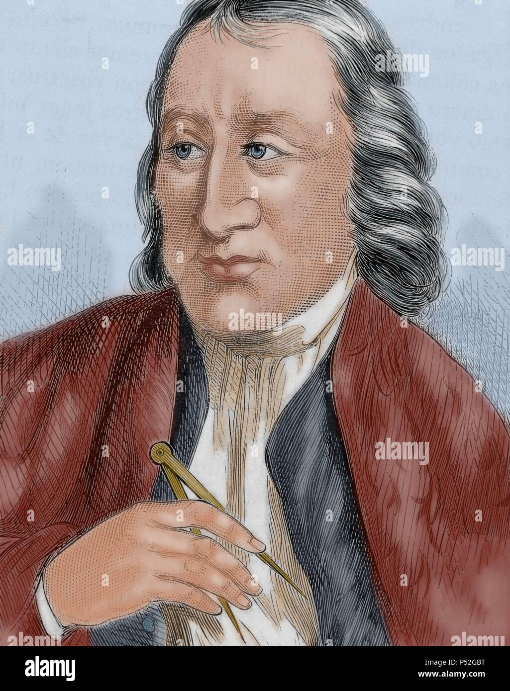 Samuel Adams (1722-1803). Statista americano, filosofo politico e uno dei padri fondatori degli Stati Uniti. Xix secolo incisione colorata. Foto Stock